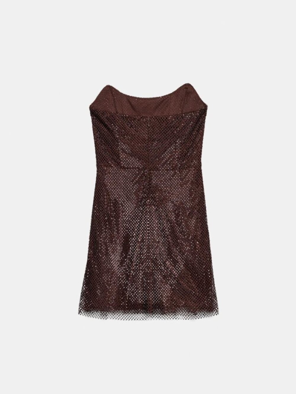 ZARA Sequin Strapless Mini Dress | Sweetheart Neck | Aubergine | NWT | Size S - Picture 9 of 14